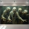 2D Creepy Ghost Zombie Backdrop Dark Haunted Halloween Party Banner