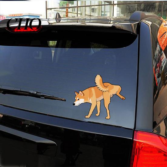 Dog Shape Car Sticker Peeing Stickers Cute Animal Waterproof PVC Sunproof Decal for Cars Trucks Windows Walls Laptops Pet Lover