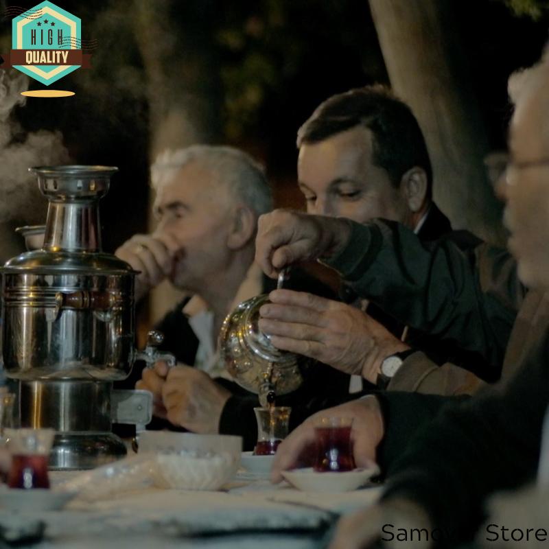 Самовар из нержавеющей стали, хромированный чайник, 4 литра, чайные сервизы, самовар, дровяная печь, посуда для кемпинга, пикника