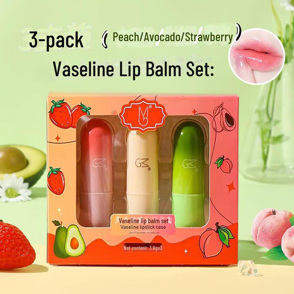 Набор бальзамов для губ с бесцветным вазелином: Увлажняет, насыщает влагой, уменьшает морщины вокруг губ, подходит для женщин, мужчин и детей.