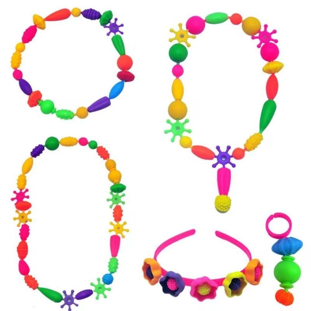 108/188/308pcs Multi-shaped DIY Handmade Beaded Kit Toy Educational Jewelry Making Toys  Kids