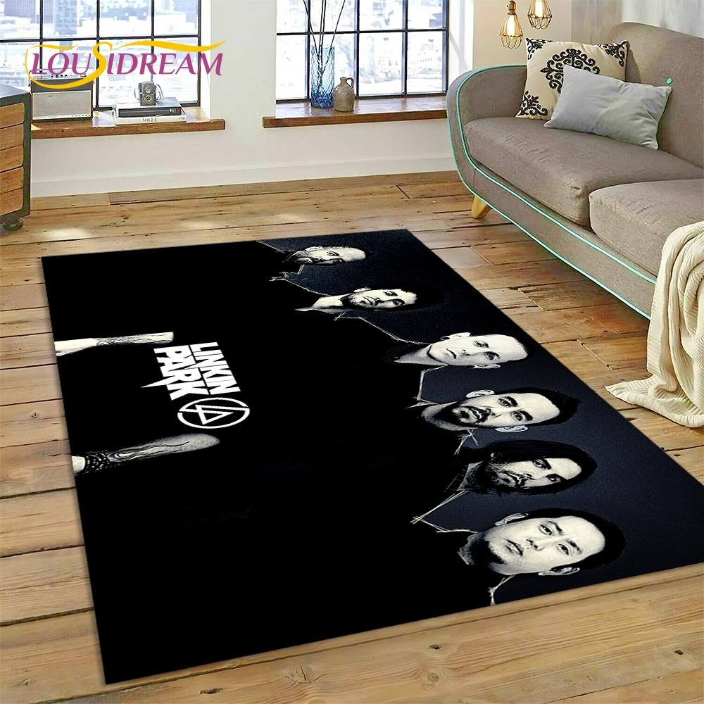 3D Retro Rock Band 3D L-Linkin-Park Rug Carpet for Living Room Bedroom Home Decor,Floor Mat Non-slip Decoration for Sofa Doormat