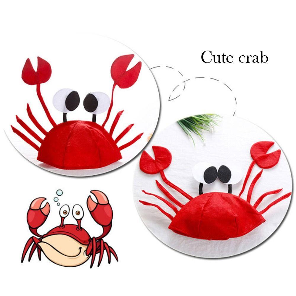 Cute Performance Props Cartoon Felt Sea Animal Cap Crab Hat Party Accessory