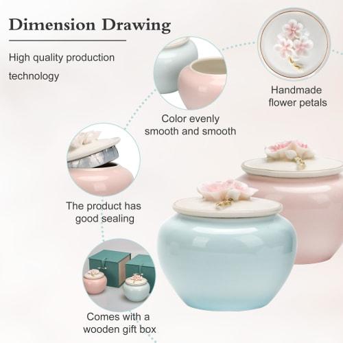 Мини-урна DiDiBirDi для двух частей праха, компактная и маленькая, идеально подходит для поминальных служб, захоронения, предметов буддийского алтаря, мини-урна, прах питомца