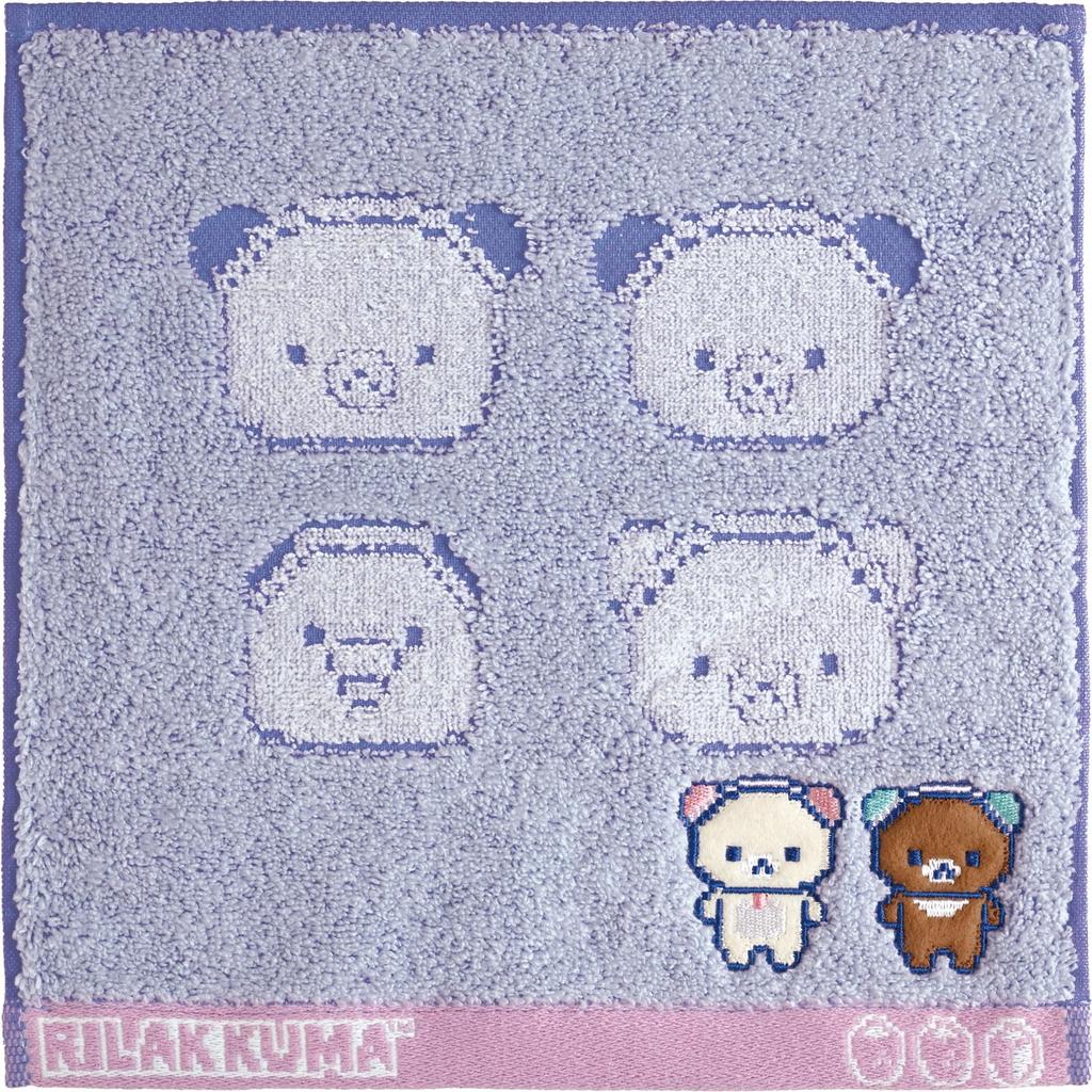 San-X Rilakkuma "Gaming Theme" Mini Towel - Korilakkuma & Chairoikoguma, 25x25cm, CM54102