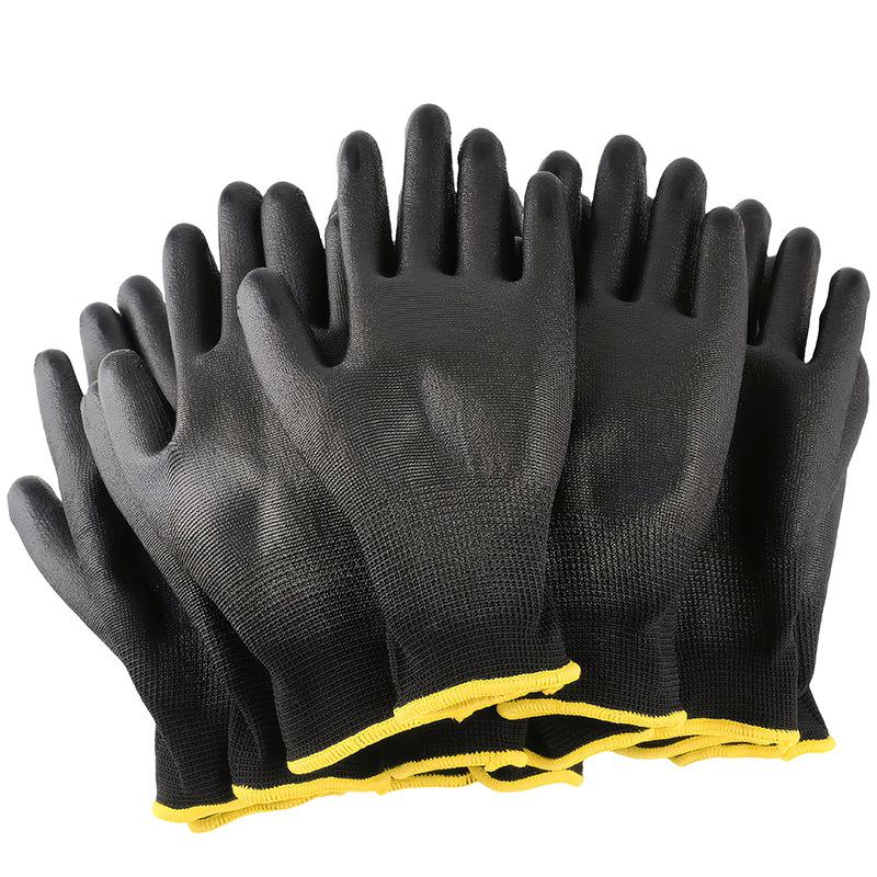 12Pairs Safety Coating Work Gloves Hand Protect PU Nylon Antiskid Dust-proof