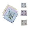 3pcs Floral Handkerchief Towels 30*29cm Elegant Vintage Classic Cotton Hanky Summer Portable Women Daily Hand Towel