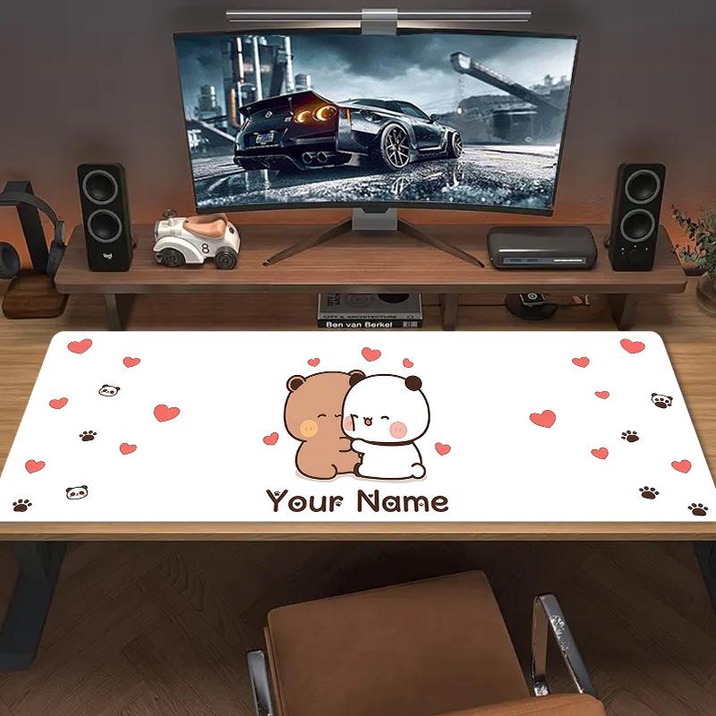 Peache Goma Custom Name Large Size Mouse Pad Large Gaming Table Cushion Non-slip Laptop Tablet Big Mousepad XXL Mat Mini PC Playmat With Lock edge