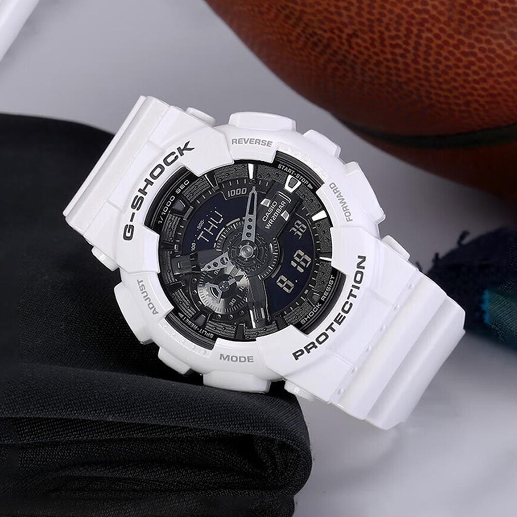 Casio Мужские часы Серия 51.2 мм Черные с двойным дисплеем (жидкокристаллический/аналоговый) GA-110GW-7APR GA-110GW-7APR