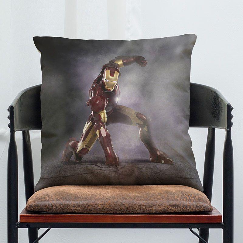 Роскошная супермягкая наволочка для подушки «Альянс Мстителей» с культовым дизайном Железного человека