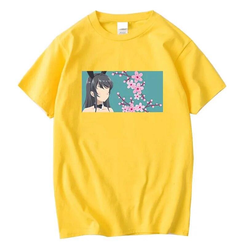 Новая сексуальная футболка с кроликом, аниме, хентай, Kawasaki Mai Sakurajima, Waifu, Япония, Harajuku, Harajuku, рубашка унисекс, новинка