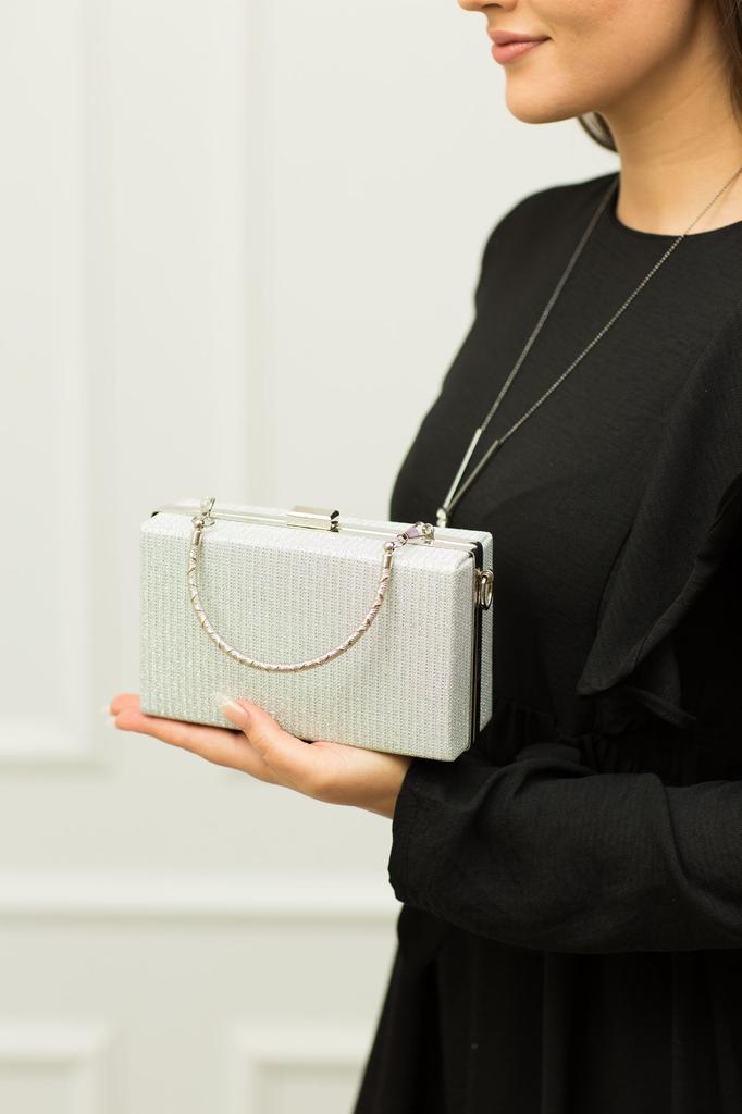 Women's Stylish and Useful Evening Dress Bag Women's Platinum Silvery Evening Dress Bag