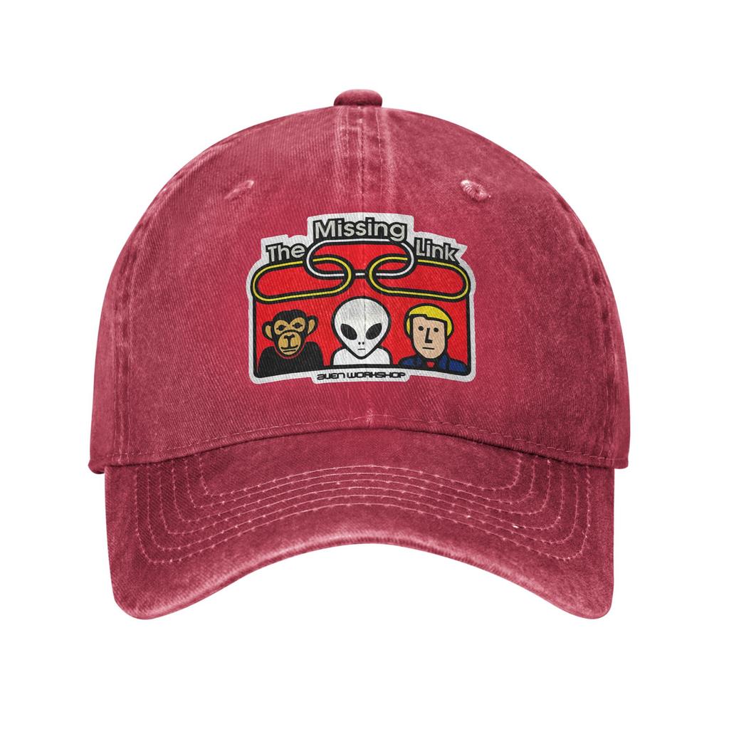 Alien Workshop Link American Retro Baseball cap Fine WorkUnisexship Literary Style Distressed Denim Hat
