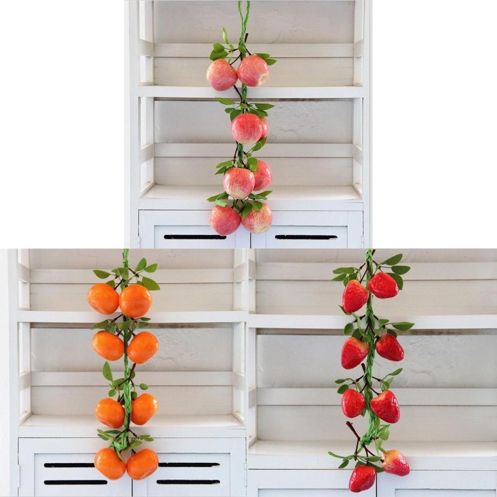 Fruit And Vegetable Decorative String Set For Restaurant Wall Decor With Colorful Artificial Veggies And Fruits