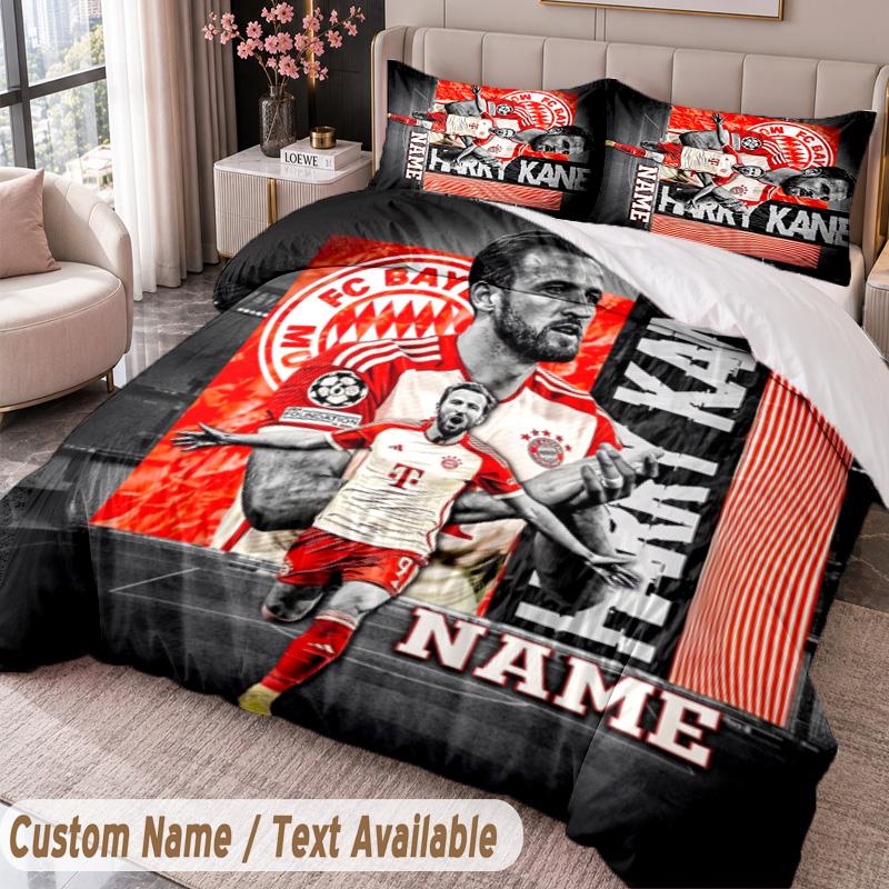 Harry Kane Printed Bedding Set Custom Name Text 1 Duvet Cover 2 Pillowcases For Bedroom