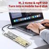 Прозрачный внешний корпус M.2 NVME PCIe SATA с двойным протоколом, USB Type C, PCI-E M2 SSD, бокс для жесткого диска для ноутбука
