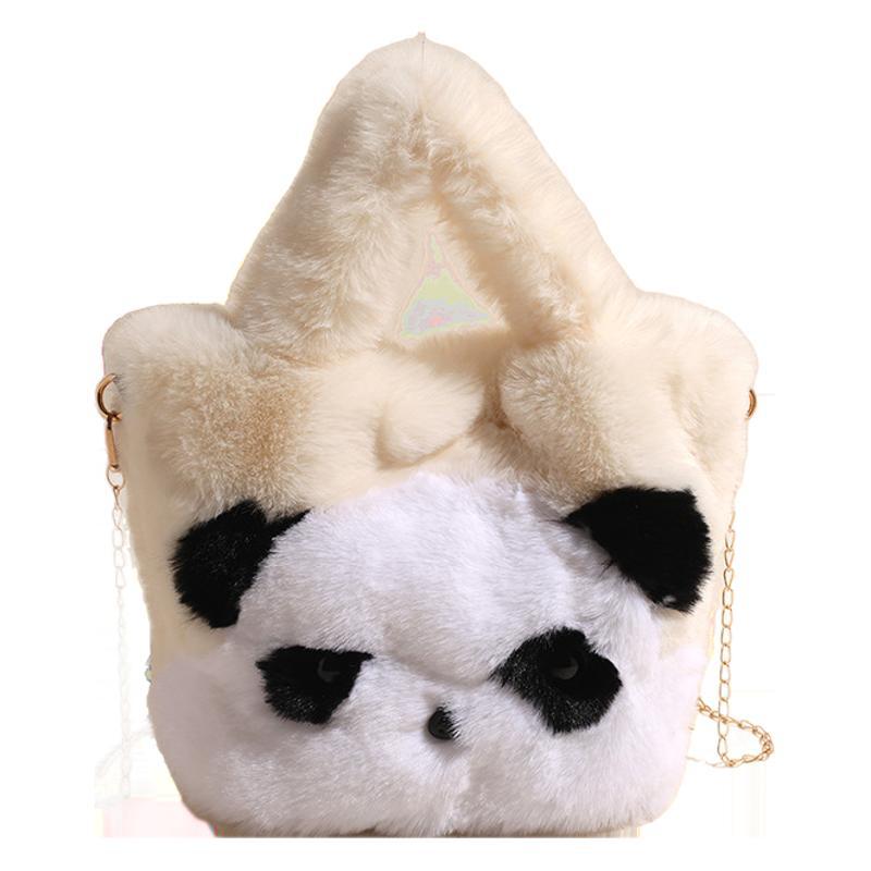 Cute Cartoon Big White Goose Bag Women's 2025 New Plush Handbag Chain Shoulder Bag Trendy Fluffy Tote Bag