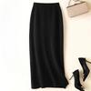 Winter High Waist Knitted Pencil Skirt Women Stretchy Slim Fit Mid Length Warm Skirts