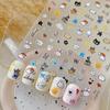 5D Embossed Cute Cartoon Animal Design Nail Art Sticker Decals Self Adhesive Supplies For Women And Girls