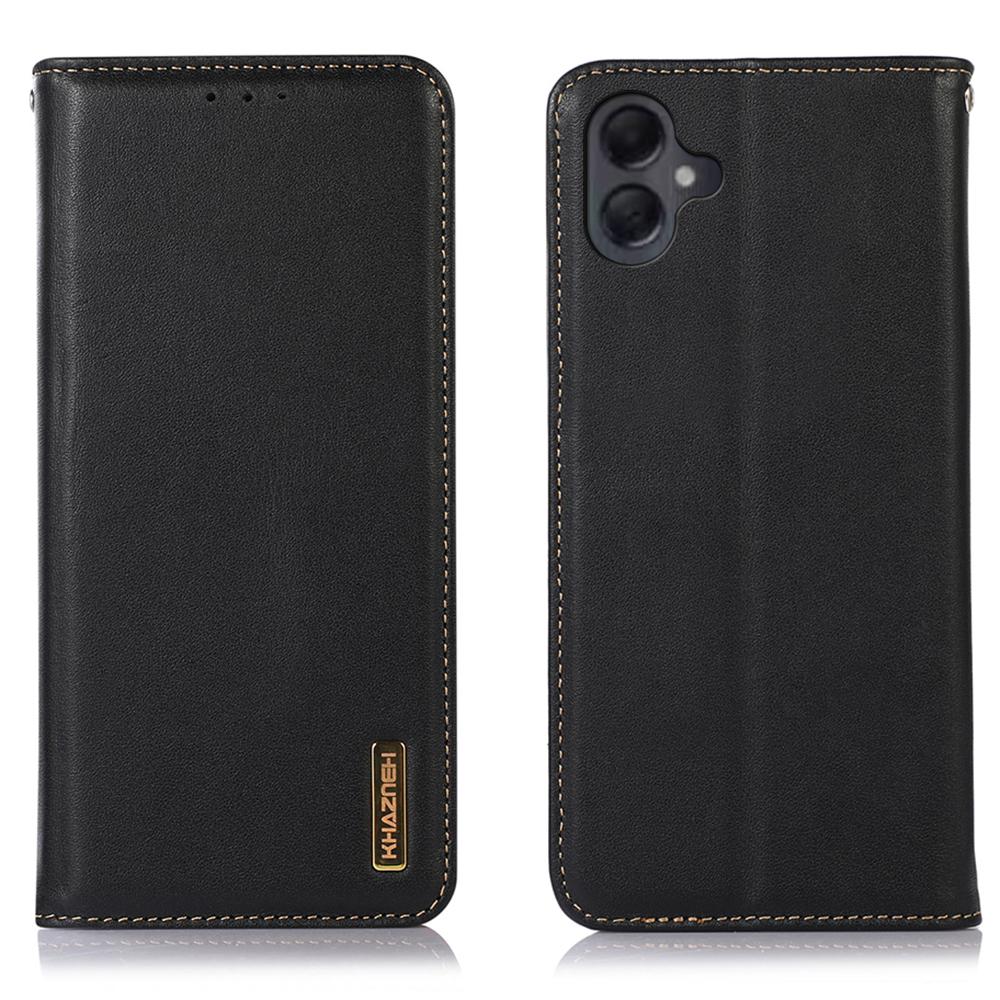 KHAZNEH Чехол-кошелек из натуральной коровьей кожи для Samsung Galaxy A07, текстура наппа