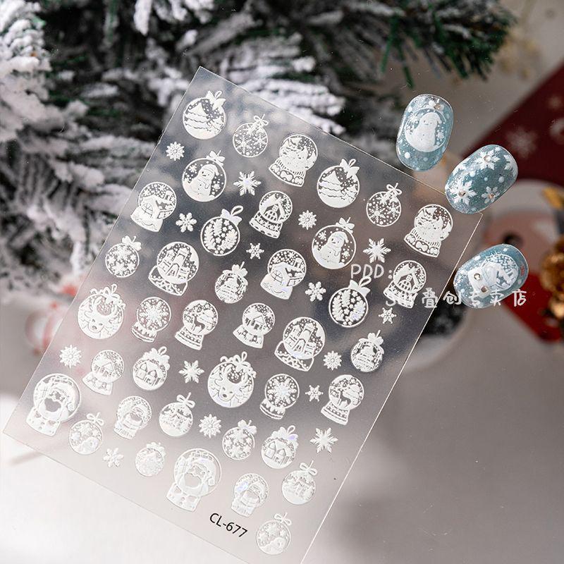 Winter Bestseller 3D Snowman & Snowflake Nail Art Stickers