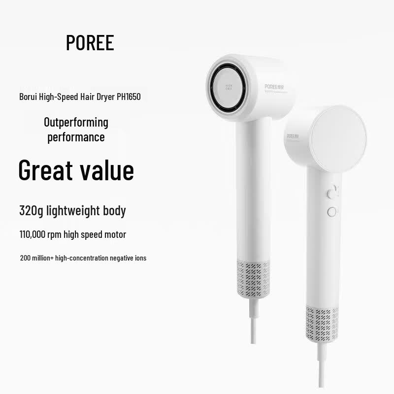 FLYCO Borui Series High-Speed Negative Ion Hair Dryer CN plug (adapter included)