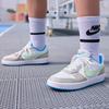 Nike Кроссовки Court Borough Low Recraft GS Light Iron Ore Vapor Green Kids серо-бело-голубые DV5456-005