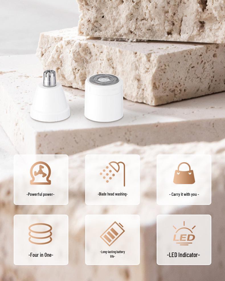 Женская многофункциональная электробритва: Триммер для подмышек, лобка, носа и бровей - бритва 4 в 1