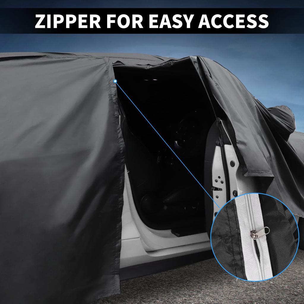 X AUTOHAUX Чехол для автомобиля Toyota Alphard из алюминиевой пленки, хлопковый, для улицы, полный чехол для автомобиля, всепогодный, водонепроницаемый, ветрозащитный, защита от солнца, молния на двери водителя