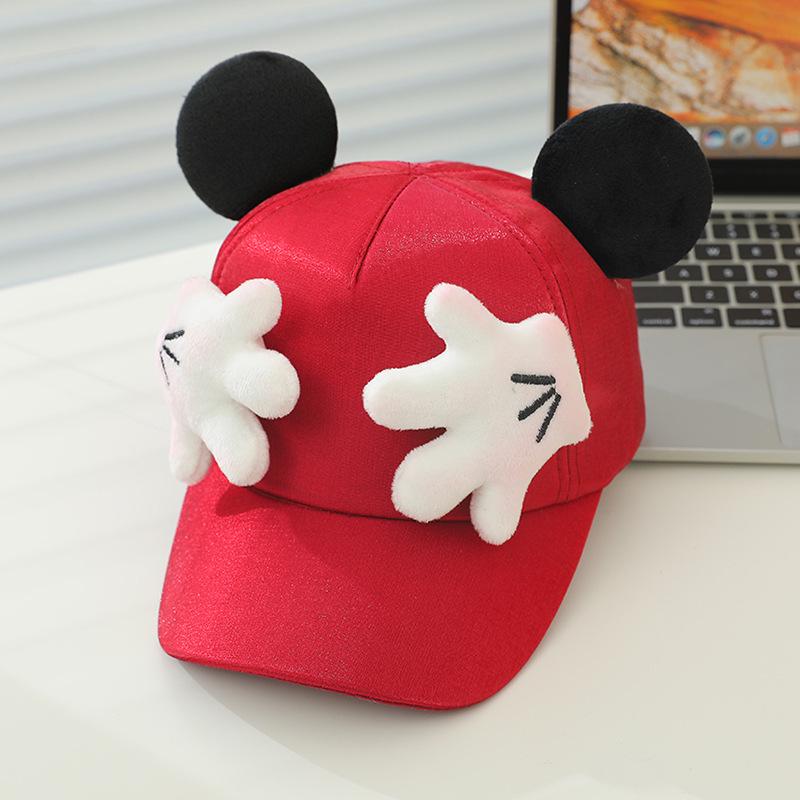 Очаровательная кепка с принтом пальм для защиты от солнца с жемчужным дизайном больших ушей для мальчиков и девочек, идеально подходит для весны и осени