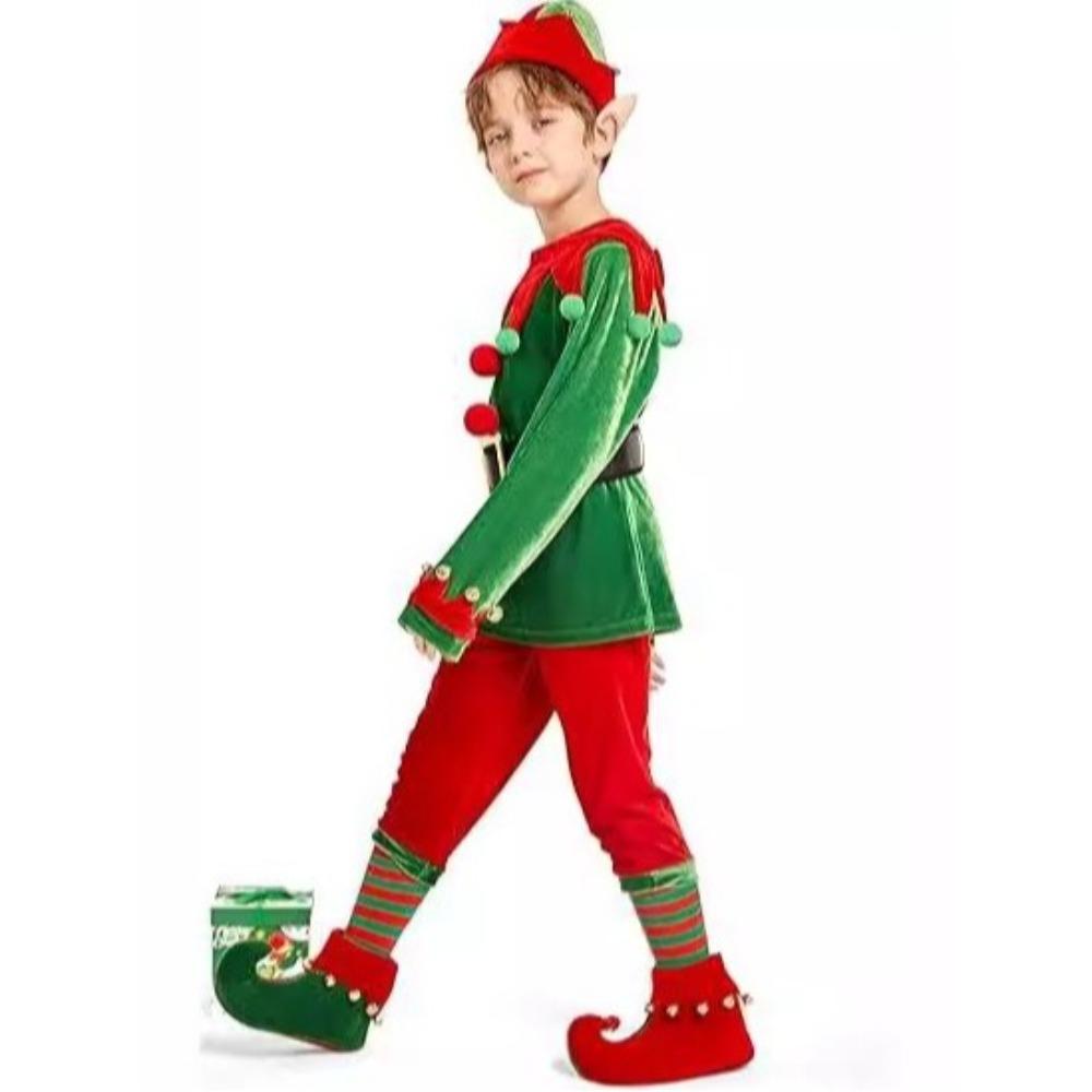 Parent-Child Child Christmas Elf Costume Green Cosplay Clothing 2024 Girl Fancy Dress  New Year