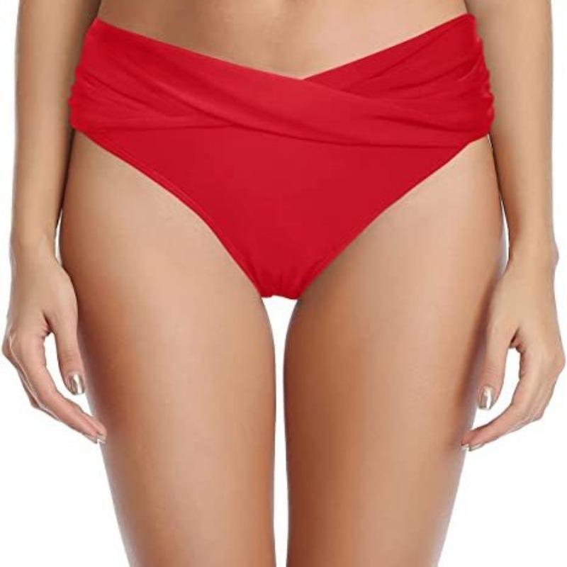 Women Low Waist Ruched Bikini Bottoms Swimsuit Briefs Pants