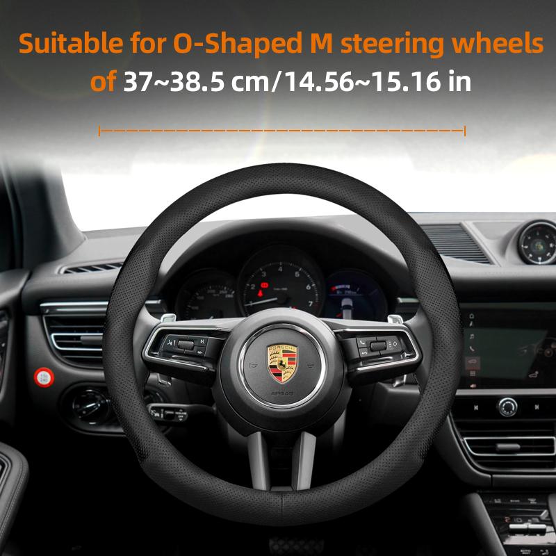 Подходит для Porsche Ультратонкая Дышащая Кожаная Накладка на Руль Подходит для Casenne 996 Macan 957 Volante Boxster 986 718 Alcantara 997