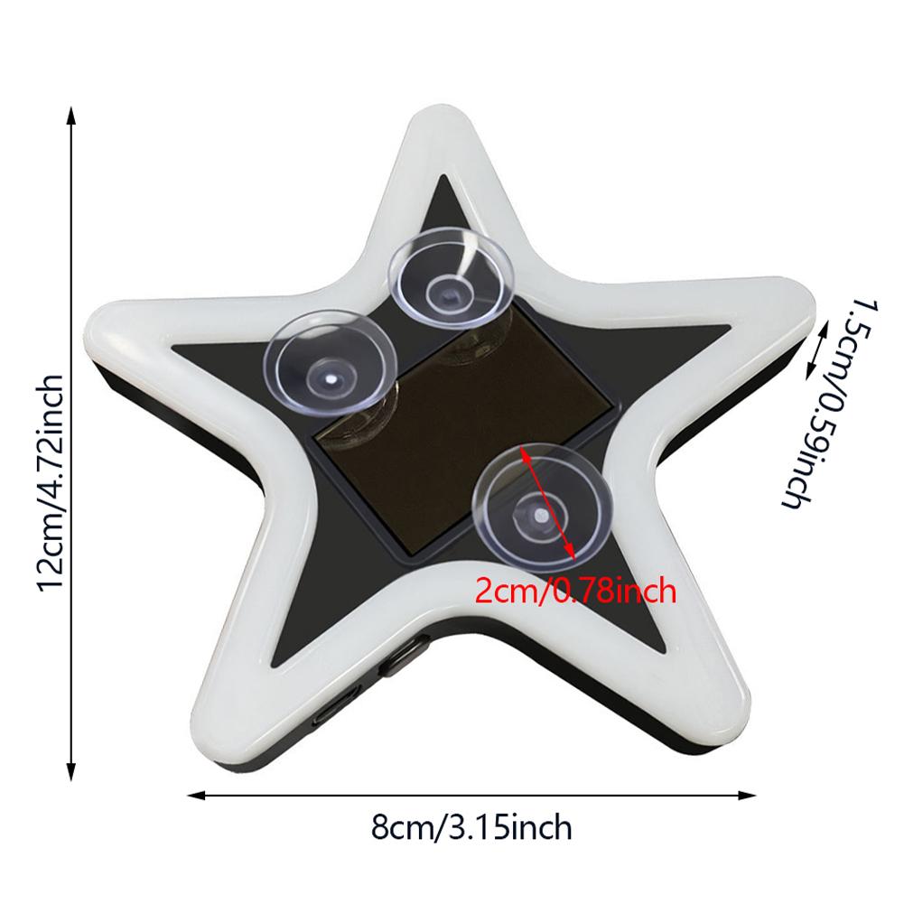 Solar Charging LED Car Window Lights Star Shaped Sparkling Mood Lights Neon Lights Car Interior Light Window Glowing Decoration