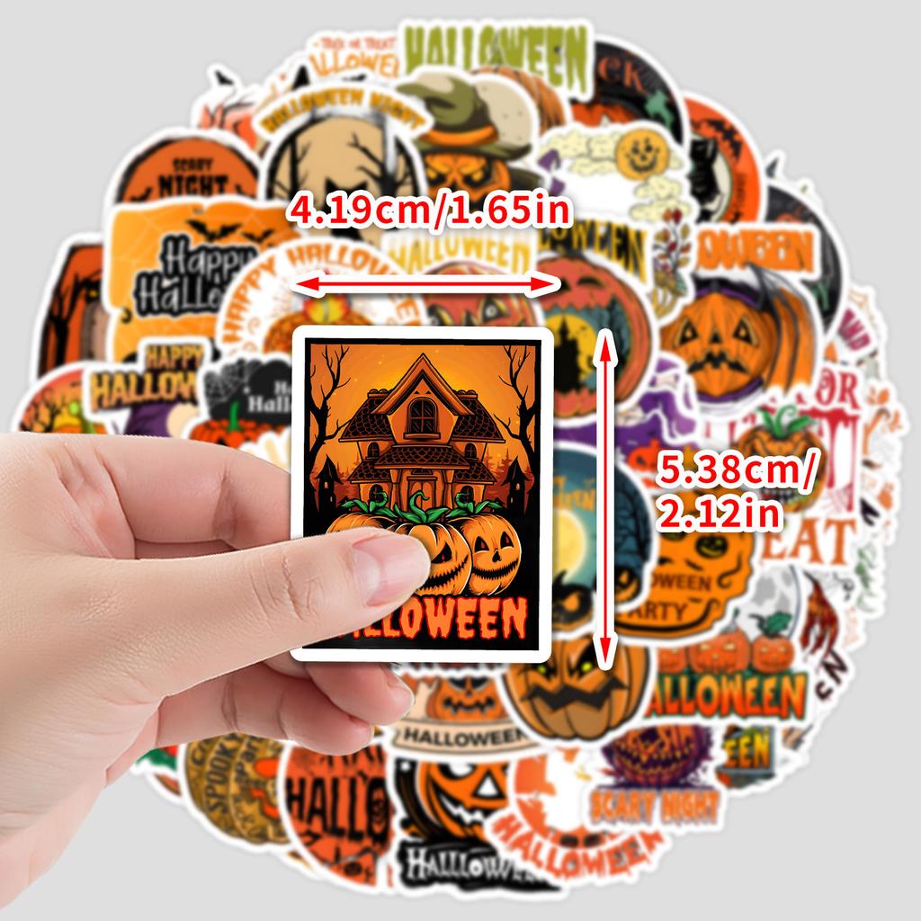 50 Nordic Style Halloween Graffiti Stickers Mobile Suitcase Waterproof Decorative Stickers Creative Halloween Stickers