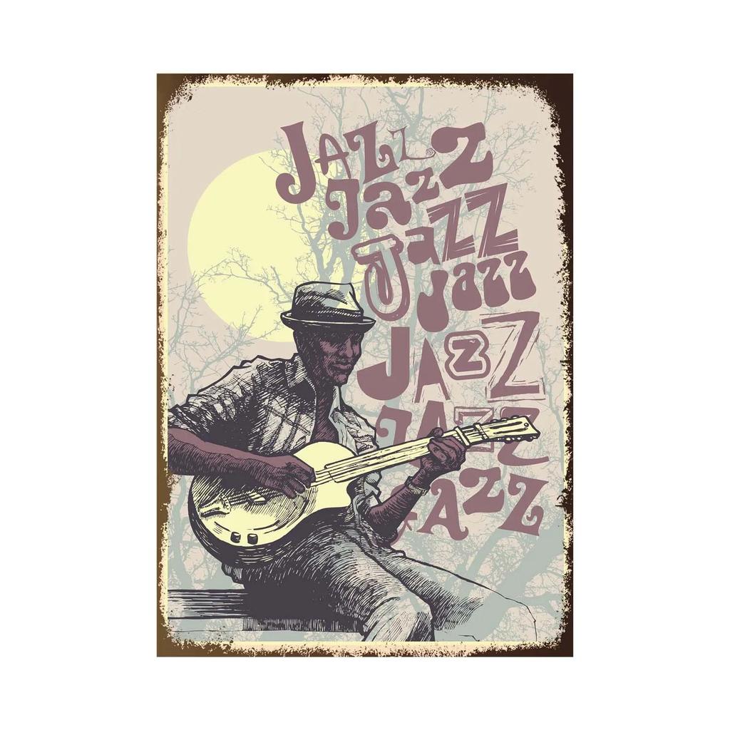 Vintage Tin Signs Decor Rock Music Metal Posters Retro Guitar Rock Party Metal Plates Room Wall Art for Bar Pub Club