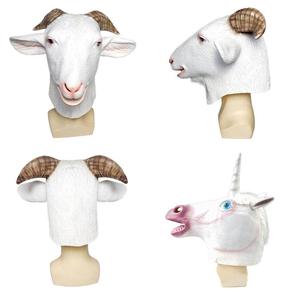 Animal Goat Latex Mask With Whimsical Design For Costume Parties And Holiday Events
