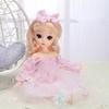 30CM Mini Movable 12Jointed Doll Girls Toy 3D Big Eyes BJD Princess Full Outfits Dresses Collection Childrens Doll Gift