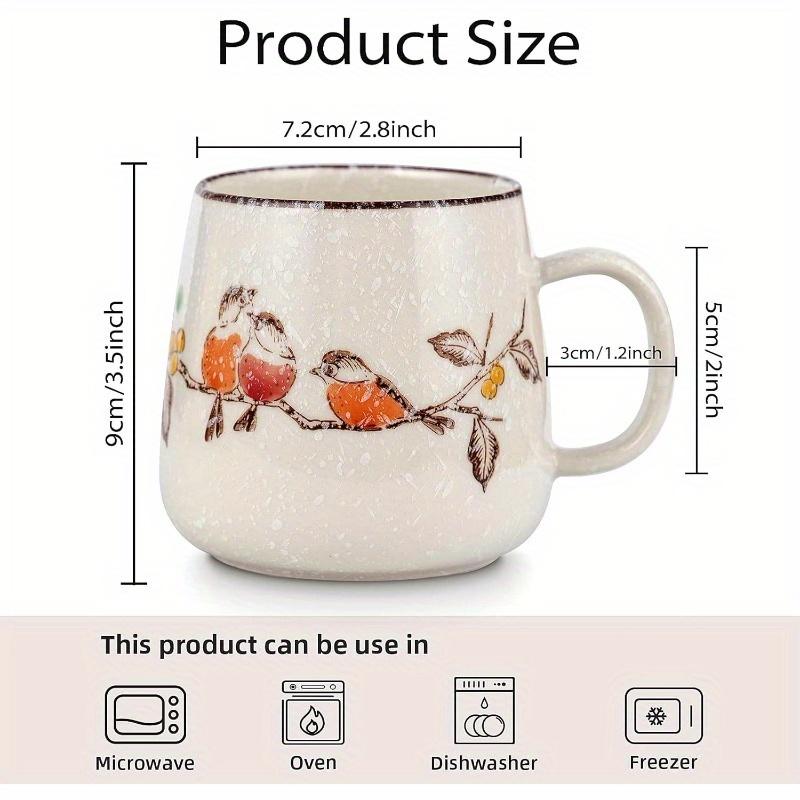 7.11 Cm 4pcs Japanese Retro Ceramics Mug Asian Chinese Coffee Cups Set for Restaurant, Diner, Farmhouse, Coffee Shop, Home