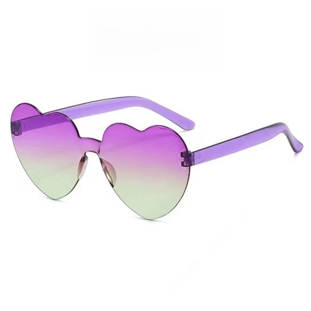 Trendy Love Heart Shape Sunglasses UV Protection Colorful Gradient Sunglasses Women
