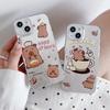Силиконовый чехол Laser Brown Bear для Xiaomi Redmi Note 12 11 Samsung A54 A24 A14 Oppo A78 A58 A38 Tecno Spark 10 Pro Funda Painted Cover Soft TPU Bumper