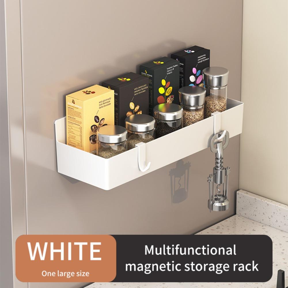 Wall Mounted Magnetic Spice Rack Large Capacity Kitchen Storage Shelves for Washing Machine