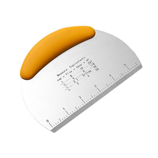 Резак для теста, настольный скребок из нержавеющей стали, конструкция с двойной шкалой, нескользящая ручка, инструмент для резки теста для дома