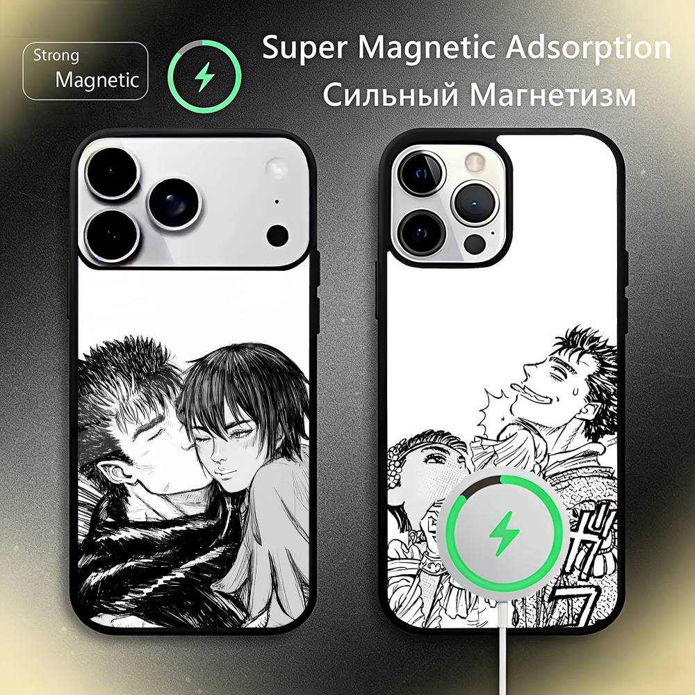 Чехол для телефона B-Berserk Guts Casca для IPhone17 16 15 14 13 12 11 Plus Pro Max Plus Cover для беспроводной зарядки Funda