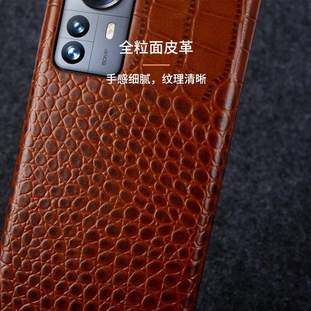Чехол из натуральной кожи с тиснением под крокодила для Xiaomi 14 Ultra 13 Pro 12S 12T Mi 11 Lite Redmi Note 12 Pro Plus K50 K40 Жесткая крышка