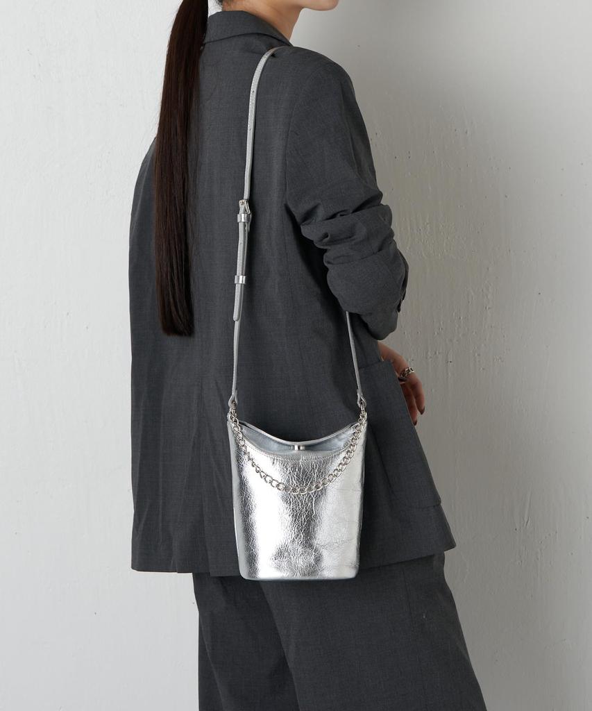 Мини-сумка на плечо с цепочкой RUZ1051122A0008 Бесплатный серебристый [Rashit] [Серебристый]
