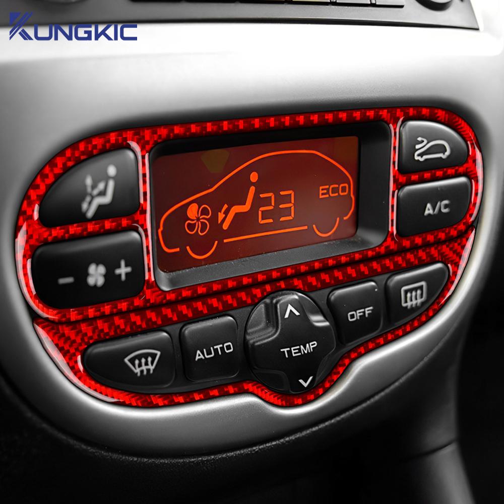For Peugeot 206 1998-2008 2009 2010 2011 2012 2013 2014 Real Soft Carbon Fiber Sticker LHD RHD Car Central Control Button Trim