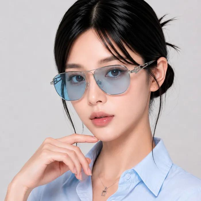 Солнцезащитные очки VEIL из нержавеющей стали СИНИЕ