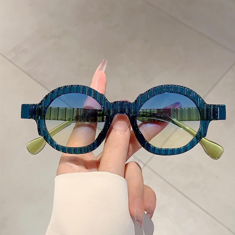 New Unique Round Sunglasses Women Fashion Double Color Shades UV400 Men Punk Trending Y2K Gradient Outdoor Cycling Sun Glasses