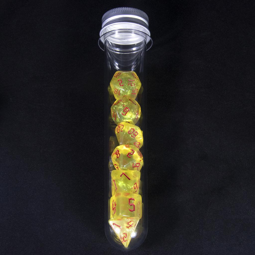 Набор из 7 игральных костей DND с трубчатыми блестящими многогранными игральными костями для настольной игры